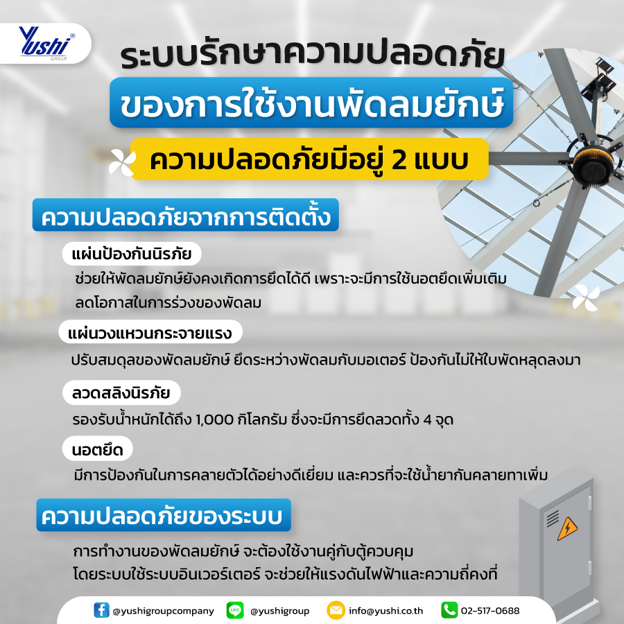 ระบบรักษาความปลอดภัยของการใช้งานพัดลมยักษ์