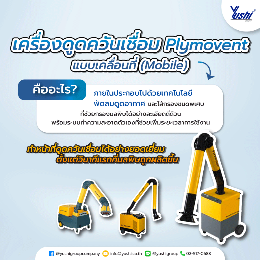 เครื่องดูดควันเชื่อม Plymovent แบบเคลื่อนที่ 2023