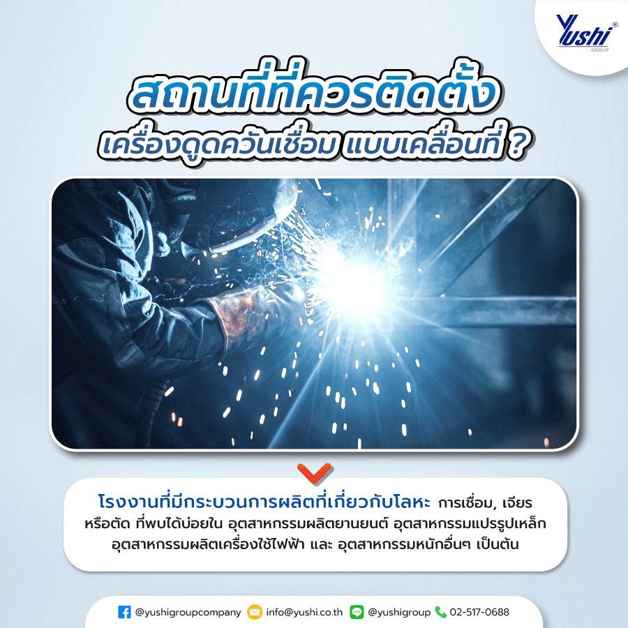 สถานที่ที่ควรติดตั้ง เครื่องดูดควันเชื่อม แบบเคลื่อนที่  ?