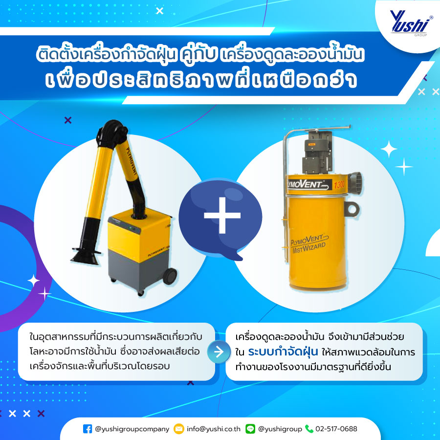ติดตั้งเครื่องกำจัดฝุ่น คู่กับ เครื่องดูดละอองน้ำมัน เพื่อประสิทธิภาพที่เหนือกว่า